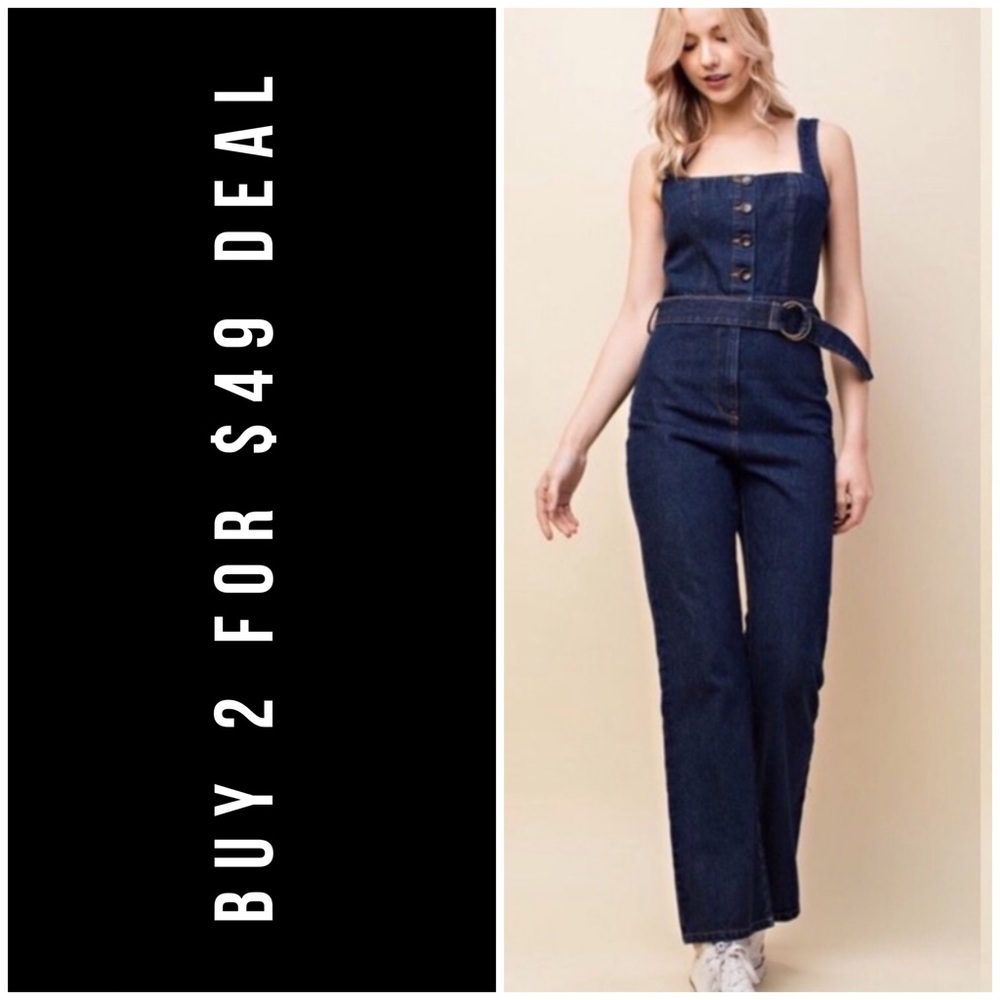 ☀️LAST1️⃣//DENIM BUTTON DOWN JUMPSUIT